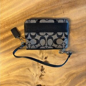 Coach Black and Gray Wristlet